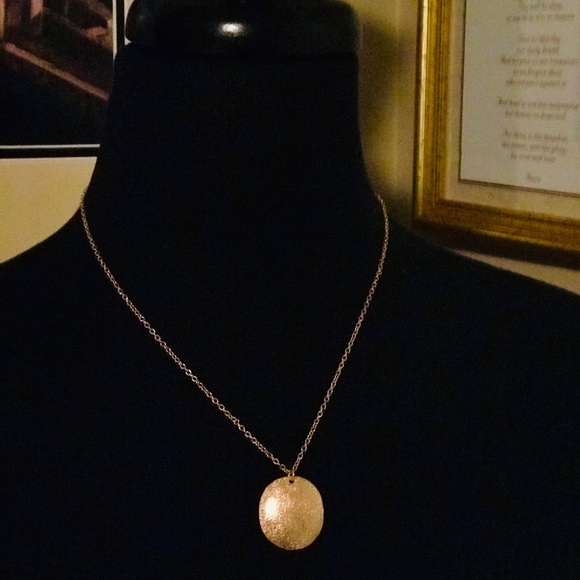 Evie Hand Hammered Rice-Bowl Shaped Necklace - Picture 1 of 2